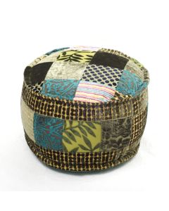 Badmeri Vintage Ottoman Indian Kantha  embroidery Work New Style Footstool  Pouf ottoman with Designer hand work.