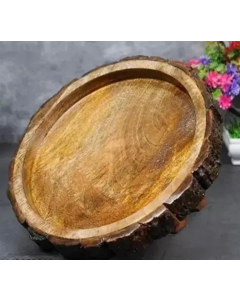 Rustic Edge Wooden Platter - Large
