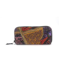 La Dau Panja Classics Women's Designer Kantha embroidery Clutch - Natural Color weave Rugs & Genuine Leather Hobo Style Purse Handbag For modern girls, Designed In Paris, Crafted by Artisans