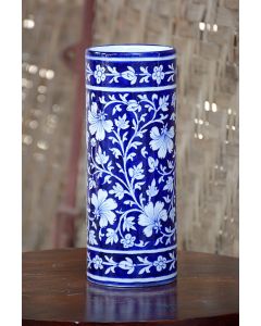 Handmade Blue Pottery Designer handcrafted blue pottery for flower Pots for multi use floral print MultiColour