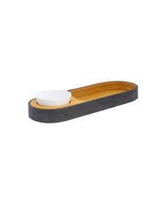 Bamboo Oval Snacks Platter With Bowl