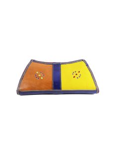 Handscart Abstract designer Pink Handclutch bag Genuine leather handcrafted Clutch bag with Kantha embroidery Pink Leather Messenger shopping hand tooled bag with block print design