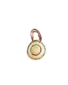 Handscart Summer Round Beach Straw Bags Women Girls Messenger Woven Shoulder Handbags(Ringer Shouder_Jute )