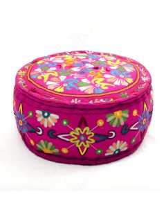 Badmeri Vintage Ottoman Indian Kantha  embroidery Work New Style Footstool  Pouf ottoman with Designer hand work.