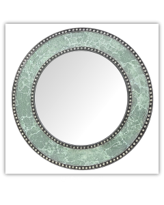 Bedroom or Bathroom Round frame Hangs Horizontal & Vertical  By Vintage Hammered Craft. (Only Frame)