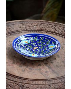 Handmade Blue Pottery designer plates for snacks and bowl for any occasion floral print MultiColour