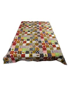 Designer Handcrafted Handmade Quilt,  Bohemian Bedding, Throw Blankets, Indian Bedcover,  Cotton Kantha Bedding, Vintage Kantha Quilt, Single Bed